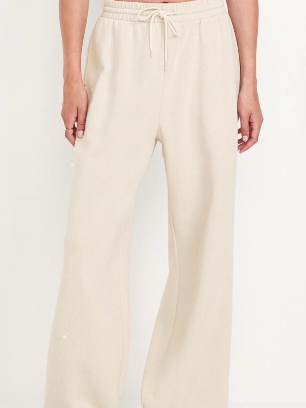 Old Navy Cream Wide-Leg Drawstring Pants